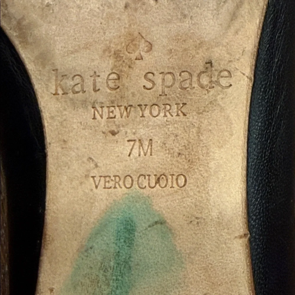 Kate Spade Black Patent Flats with Bow Detail